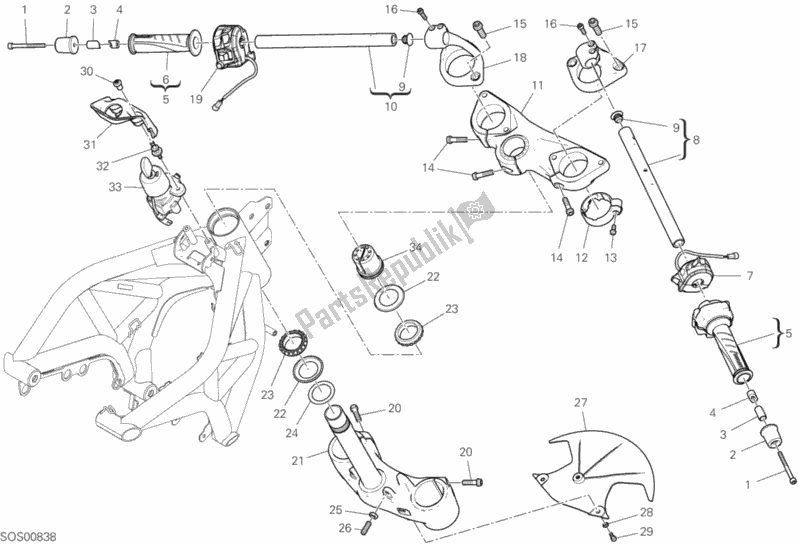 All parts for the Handlebar And Controls of the Ducati Supersport Thailand 950 2018